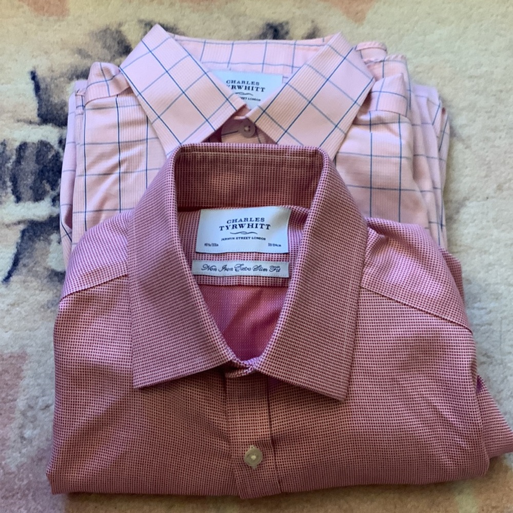 2 Charles Tyrwhitt dress shirts 15.5 33 1 extra slim other is slim fit